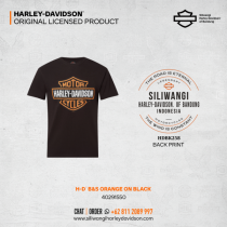 B&S ORANGE ON BLACK – Siliwangi Harley-Davidson® Official Backprint Tee (Black)