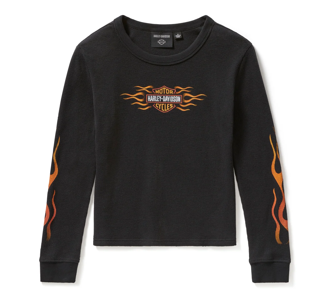 レディス・ヴィンテージ フレイム・サーマルL/S T ハーレーブラック