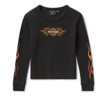 レディス・ヴィンテージ フレイム・サーマルL/S T ハーレーブラック