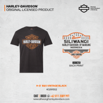 B&S VINTAGE – Siliwangi Harley-Davidson® Official Backprint Tee (Vintage Black)