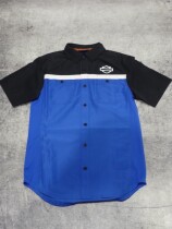 SHIRT-WOVEN,BLUE/BLACK COLOR