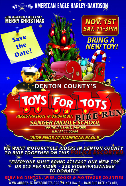 SAVE THE DATE!! 9th Annual Denton County Toys for Tots Toy Run
