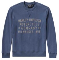 Harley-Davidson majica Washed Crewneck blue