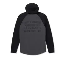 HDMC Raglan Henley majica sa kapiljačom - Colorblock - Asphalt & Harley Black