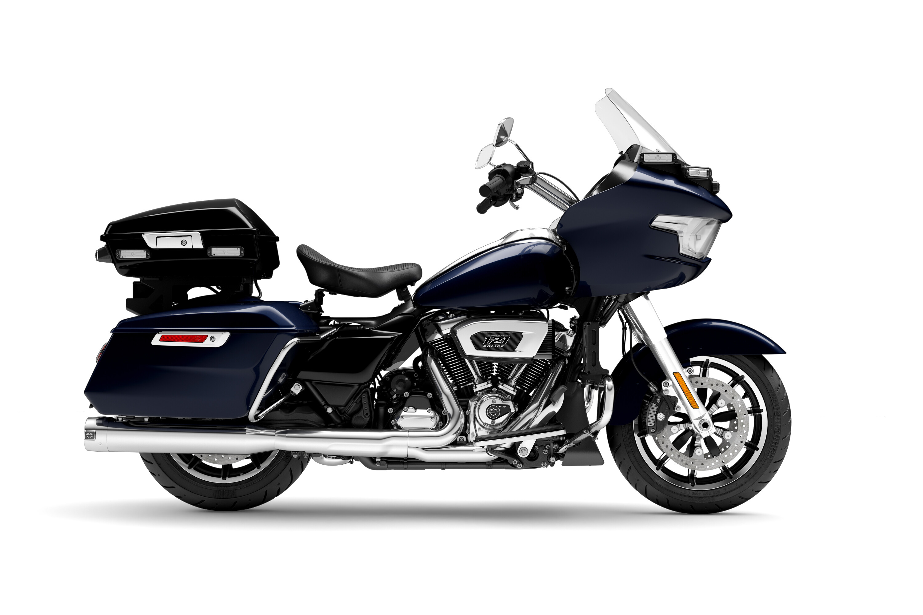 H-D Police Road Glide in dark peace and officer blue