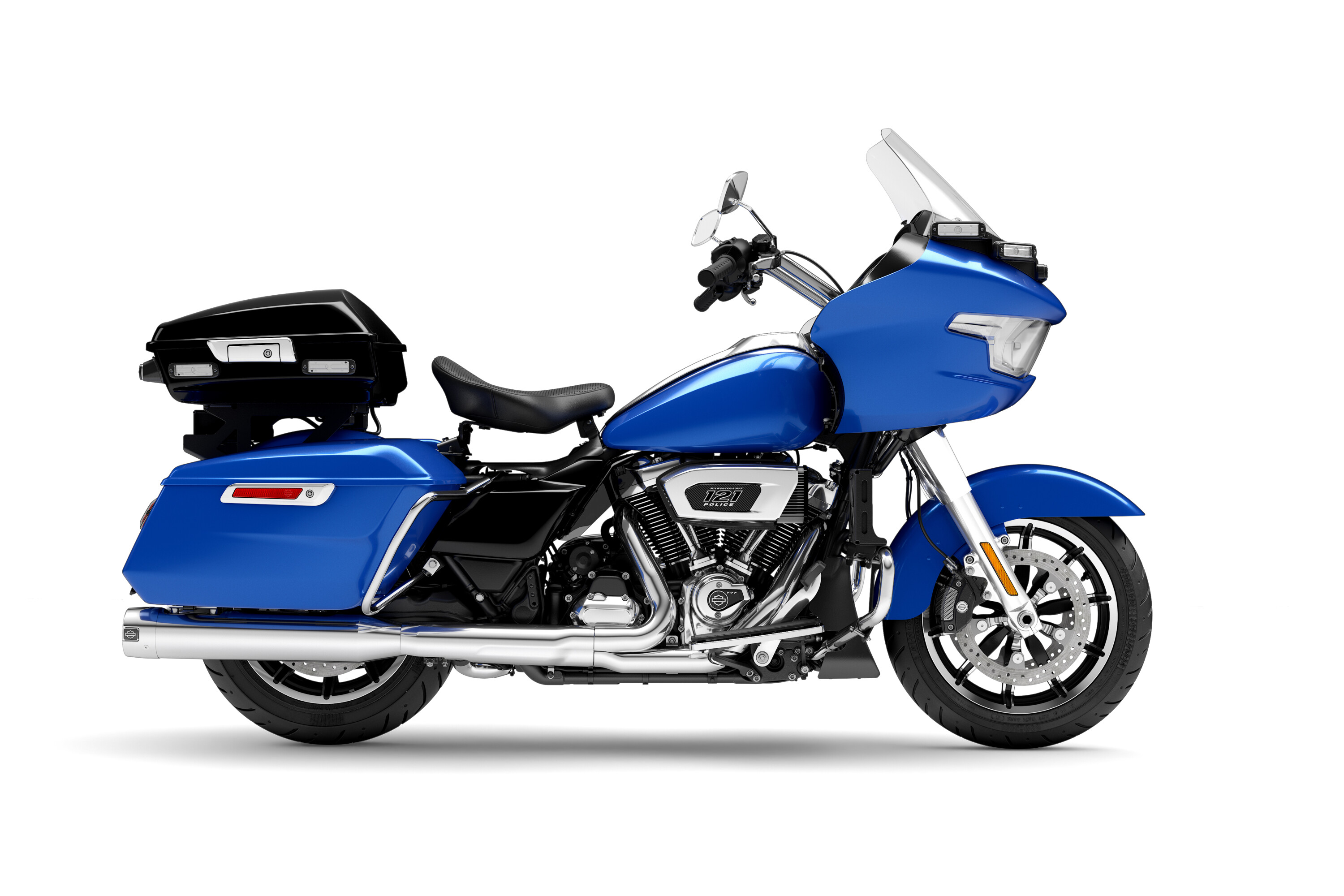 H-D Police Road Glide in electric blue