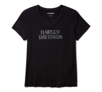 WOMEN'S WILLIE G SKULL BLING V-NECK