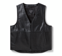 MEN'S WILLIE G SKULL REFLECTIVE LEATHER VEST