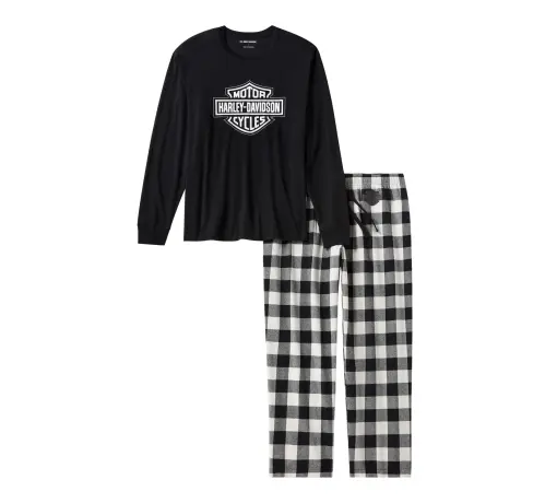 Pidžama Set Bar & Shield Buffalo Check black/white