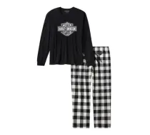 Pidžama Set Bar & Shield Buffalo Check black/white