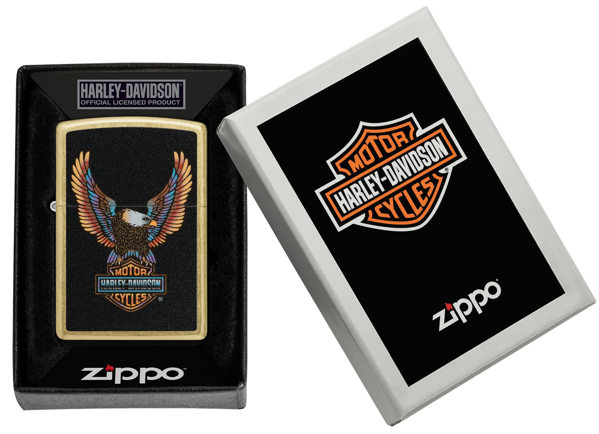 Harley-Davidson® Lighter: Harley-Davidson Eagle – Street Brass Zippo