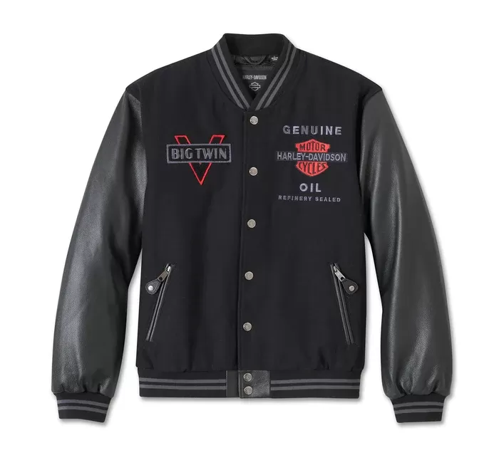 Harley-Davidson Men's V-Twin Varsity Leather Jacket