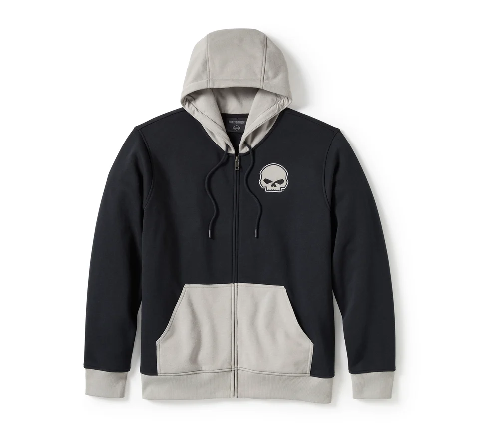 Men's Willie G™ Skull Colorblock Zip Front Hoodie