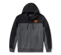 Men's H-D® TECH Gaiter Full Zip - Colorblock - Charcoal Grey Heather (B65) & Harley Black