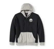 Men's Willie G™ Skull Colorblock Zip Front Hoodie