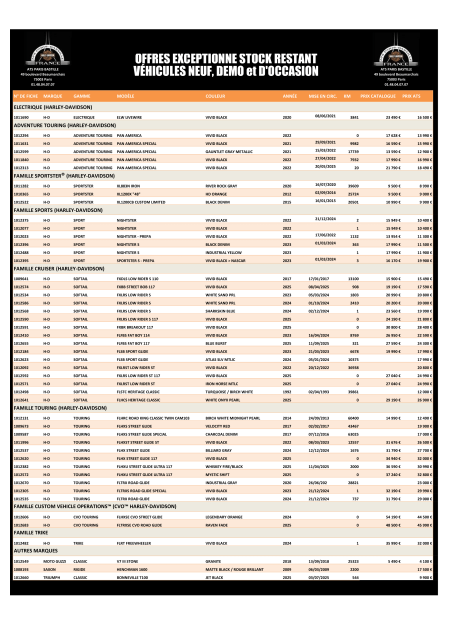 OFFRES D'EXCEPTION FIN DE SAISON SUR NOTRE STOCK RESTANT