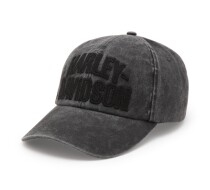 Arched Font Panhead Fitted Baseball Hat - Harley Black