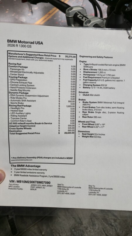 2026 BMW R 1300 GS | $2,000 Cash Rebate, photo 2