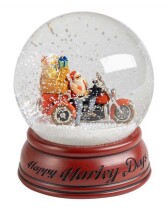 W25 Biker Santa Snowglobe