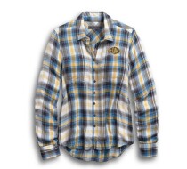 Women’s HDMC® Patch Plaid Long Sleeve Woven Shirt