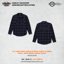 Men's Bar & Shield Buffalo Check Flannel - Plaid - Mood Indigo/Harley Black
