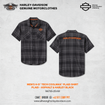 Men's H-D® TECH Coolmax® Plaid Shirt - Plaid - Asphalt & Harley Black