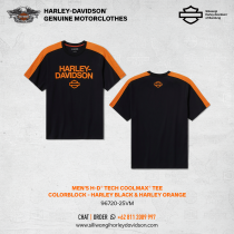 Men's H-D® TECH Coolmax® Tee - Colorblock - Harley Black & Harley Orange