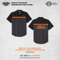 Men's H-D® TECH Vented Shirt - Colorblock - Asphalt & Harley Black