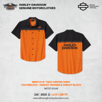 Men's H-D® TECH Vented Shirt - Colorblock - Harley Orange & Harley Black
