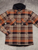 SHIRT JACKET-WOVEN,BLACK/BRO