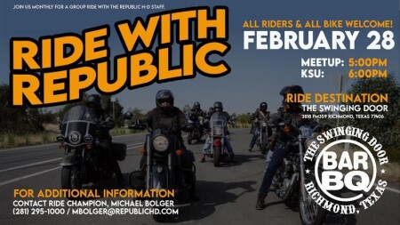 Ride with Republic on February 28th