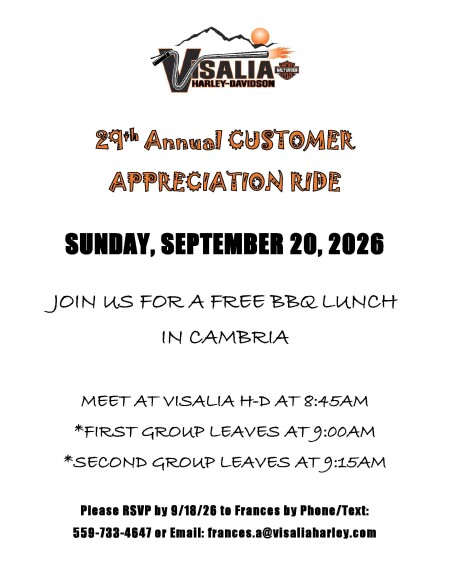 29th Annual Customer Appreciation Ride