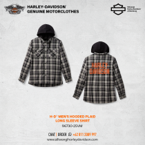 Men's Hooded Plaid Long Sleeve Shirt
