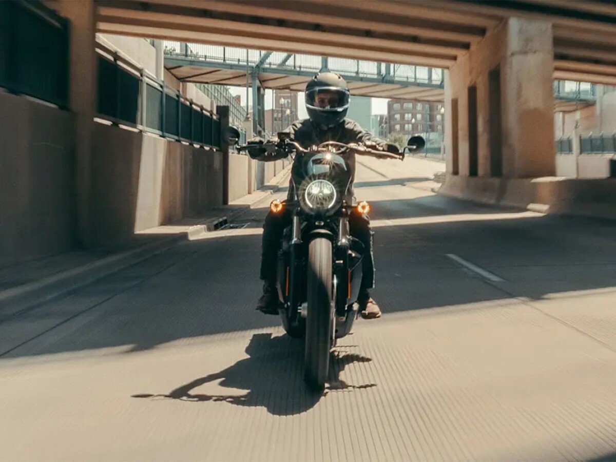 New Harley-Davidson motorcycle in motion