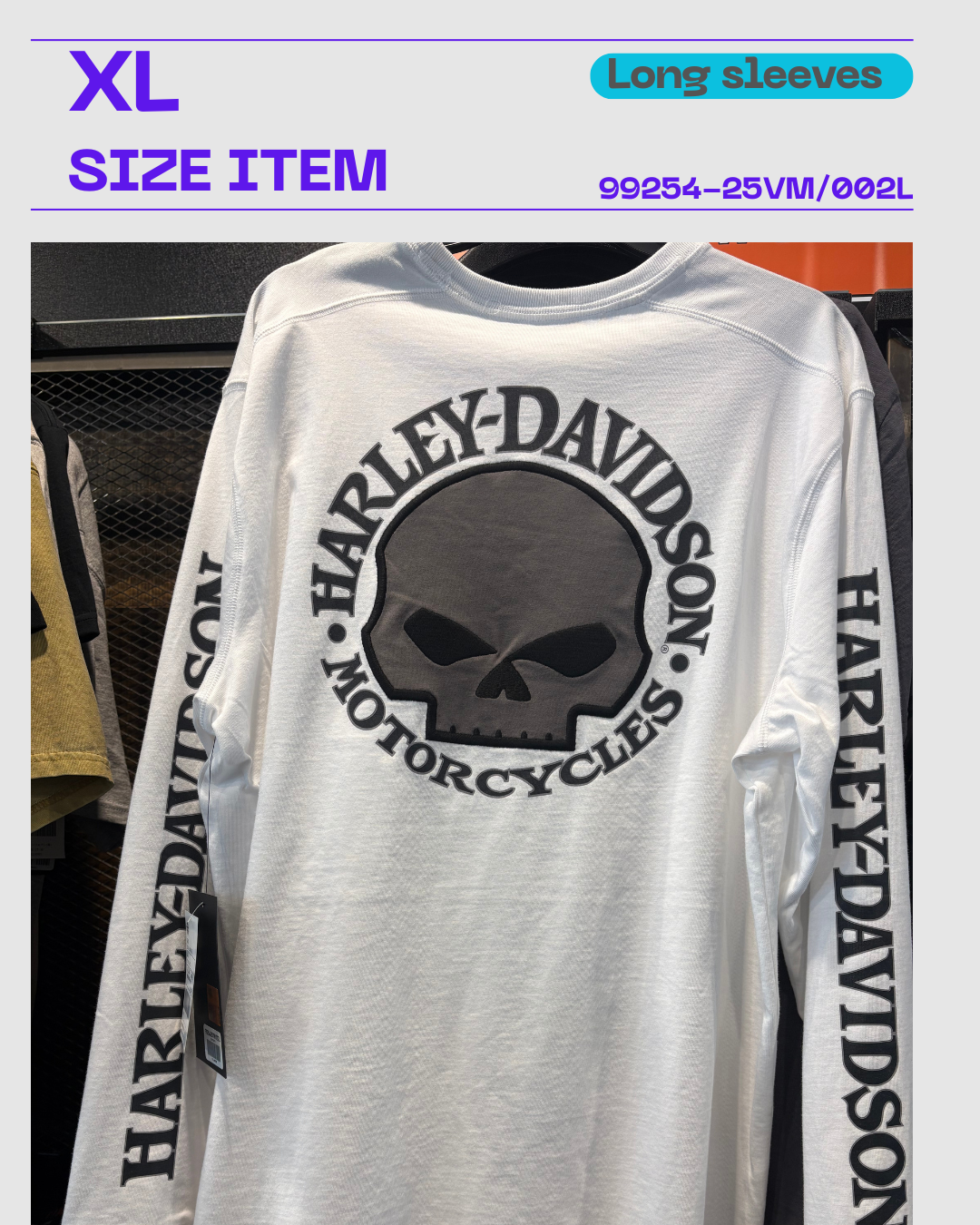 XLサイズのアパレルの店頭在庫商品について | Harley-Davidson® つくば