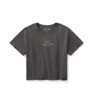 レディース ディッキーズ® x ハーレーダビッドソン® ヴィンテージソフテイルボクシークロップTシャツ