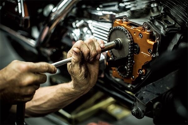 Harley-Davidson Technician servicing a bike
