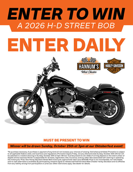 Win this 2026 H-D Street Bob!