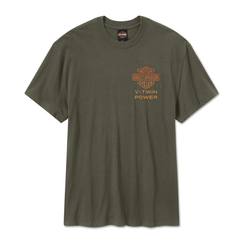【Men's】HARLEY-DAVIDSON 純正（ハーレーダビッドソン）メンズ HD エンジン ツインズ 半袖 Tシャツ