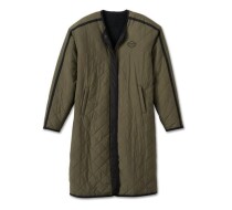 レディース リバーシブル キルティングシェルパコート