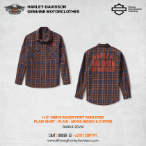 Men's Racer Font Yarn Dyed Plaid Shirt - Plaid - Mood Indigo & Coffee