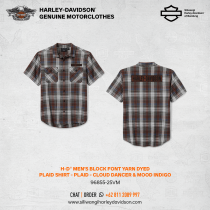 Men's Block Font Yarn Dyed Plaid Shirt - Plaid - Cloud Dancer & Mood Indigo