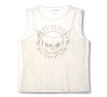 Ženska majica Willie G Skull Bling Mesh Top - Cloud Dancer