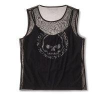 Ženski top Willie G Skull Bling Mesh - Harley Black