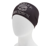 Ženska traka za kosu Willie G Bling Skull  - Harley Black