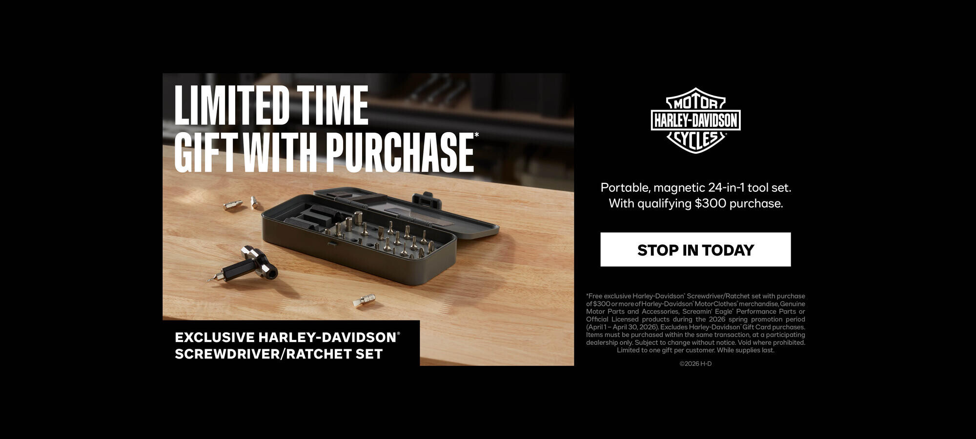 Free Harley Tool Set with $300 Purchase | Sound Harley-Davidson