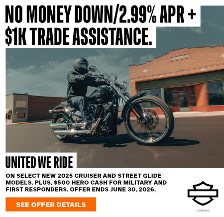 No Money Down/2.99% APR + $1K Trade Assistance | Illinois Harley