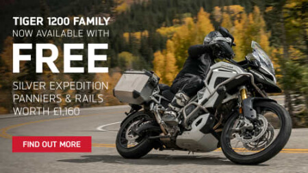 TIGER 1200 FAMILY (MY25) - NOW AVAILABLE WITH FREE SILVER EXPEDITION PANNIERS & RAILS