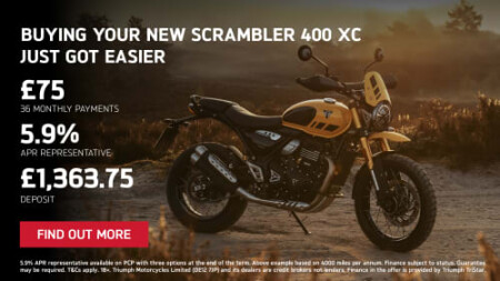 SCRAMBLER 400 XC - NOW AVAILABLE ON 5.9% APR REPRESENTATIVE