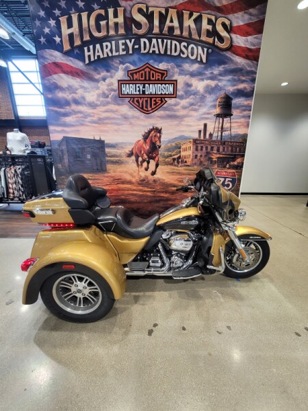 2017 Harley-Davidson® Tri Glide® Ultra Two-Tone Black Hills Gold/Black Quartz FLHTCUTG